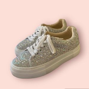Betsy Johnson Sparkling diamond platform sneakers